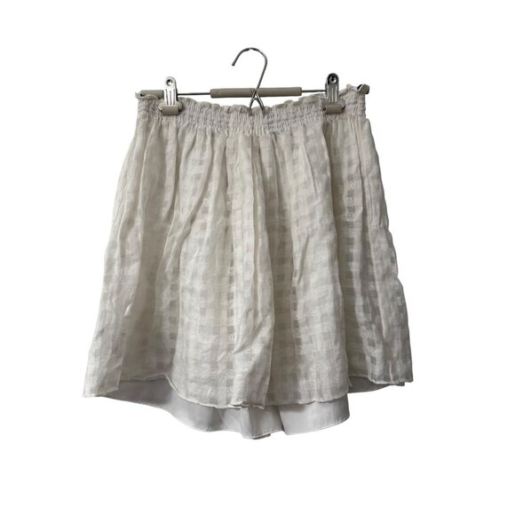Maison de Papillon NYC Ivory Checkered Linen Strapless Top Womens Size Small - Picture 3 of 4